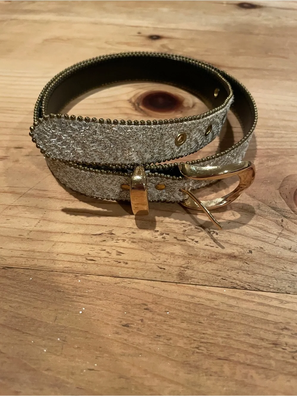 Vintage Elite Silver Gold Sparkle Bling belt Y2K dressy or casual western L